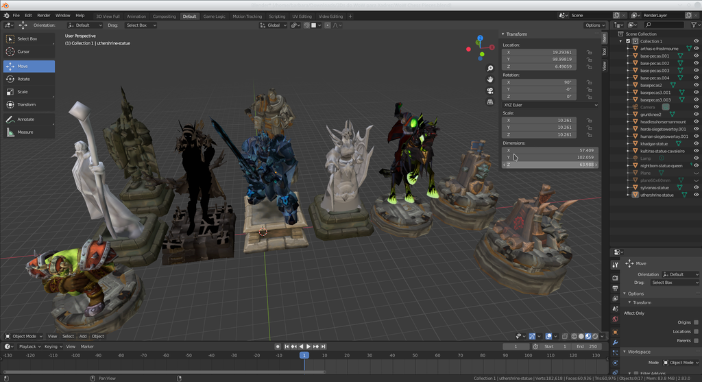 Free 3D file World of Warcraft WoW Chess Set Pieces WMV models 🗺️ ・3D printable model to