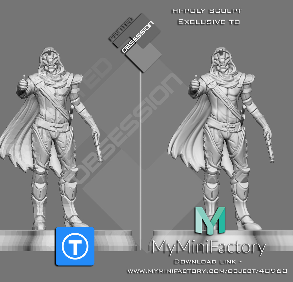 🏹 Destiny 2 - Cayde 6 - Full Character - Low Poly - Hi Poly