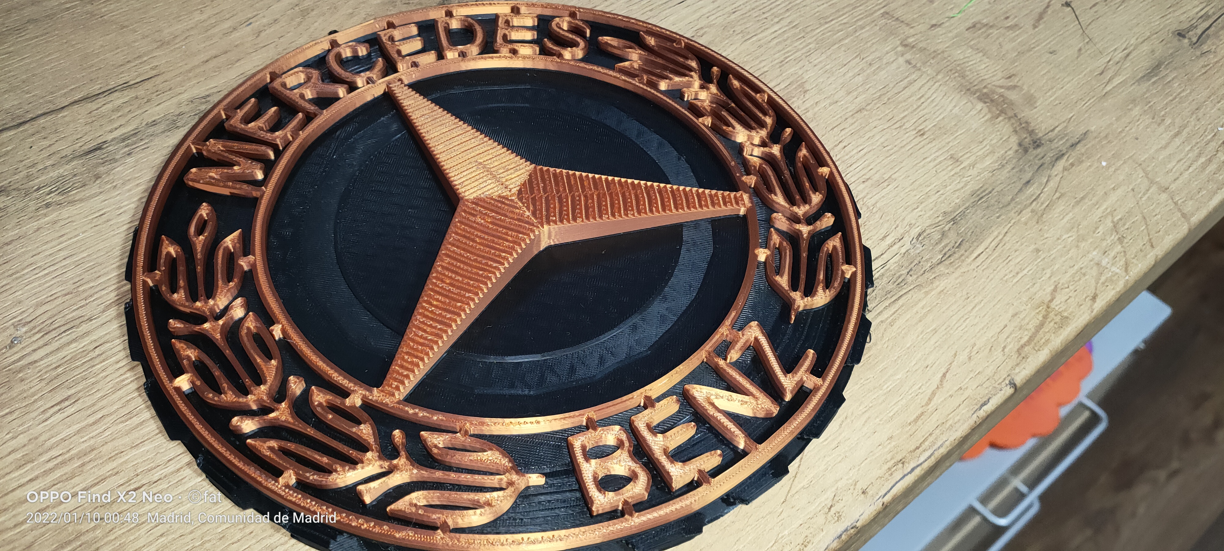 🚗 Mercedes Benz logo poster・ STL File for ・Cults, image size:4000x1800