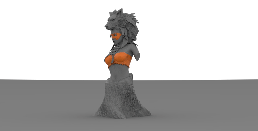 👤 BUST WOLF WOMAN AMERINDIAN BUST WOLF WOMAN AMERINDIAN ORNAMENT・ 3D ...