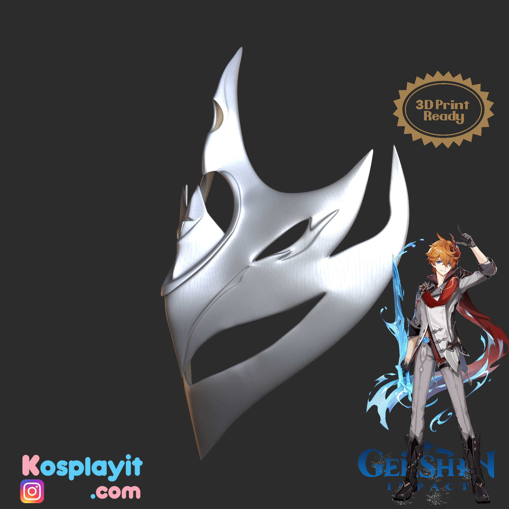 🎲 Genshin Impact - Childe Mask - Digital 3D Model Files - Childe ...
