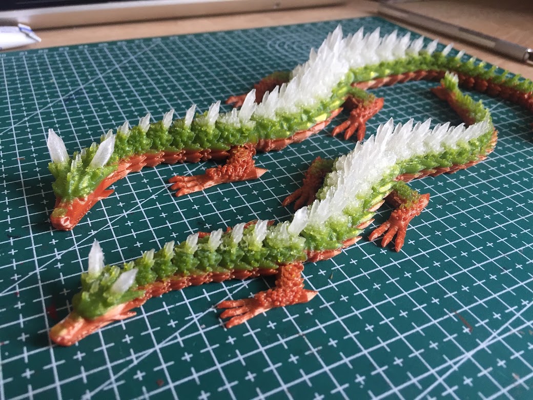 3D printed ARTICULATED DRAGON - FLEXI CRYSTAL DRAGON 3D PRINT • made ...
