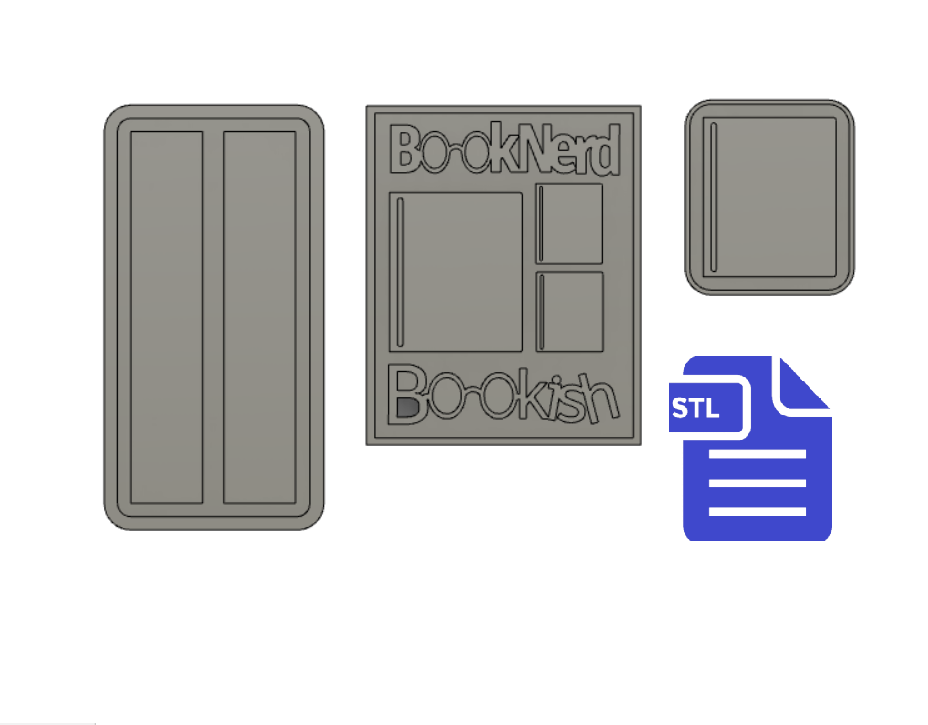 📚 Book Lover Set with Silicone Mold Tray・ 3D File for ・Cults