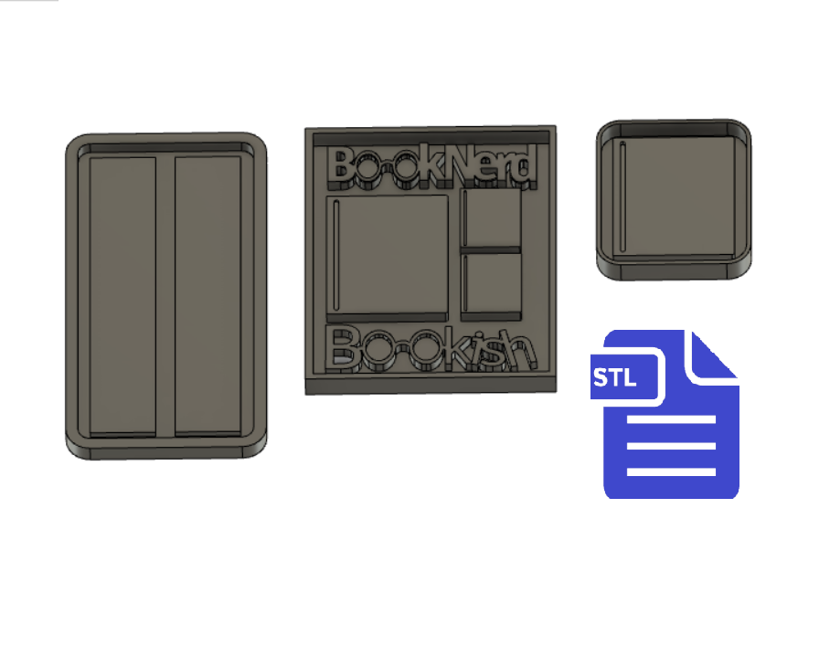 📚 Book Lover Set with Silicone Mold Tray・ 3D File for ・Cults