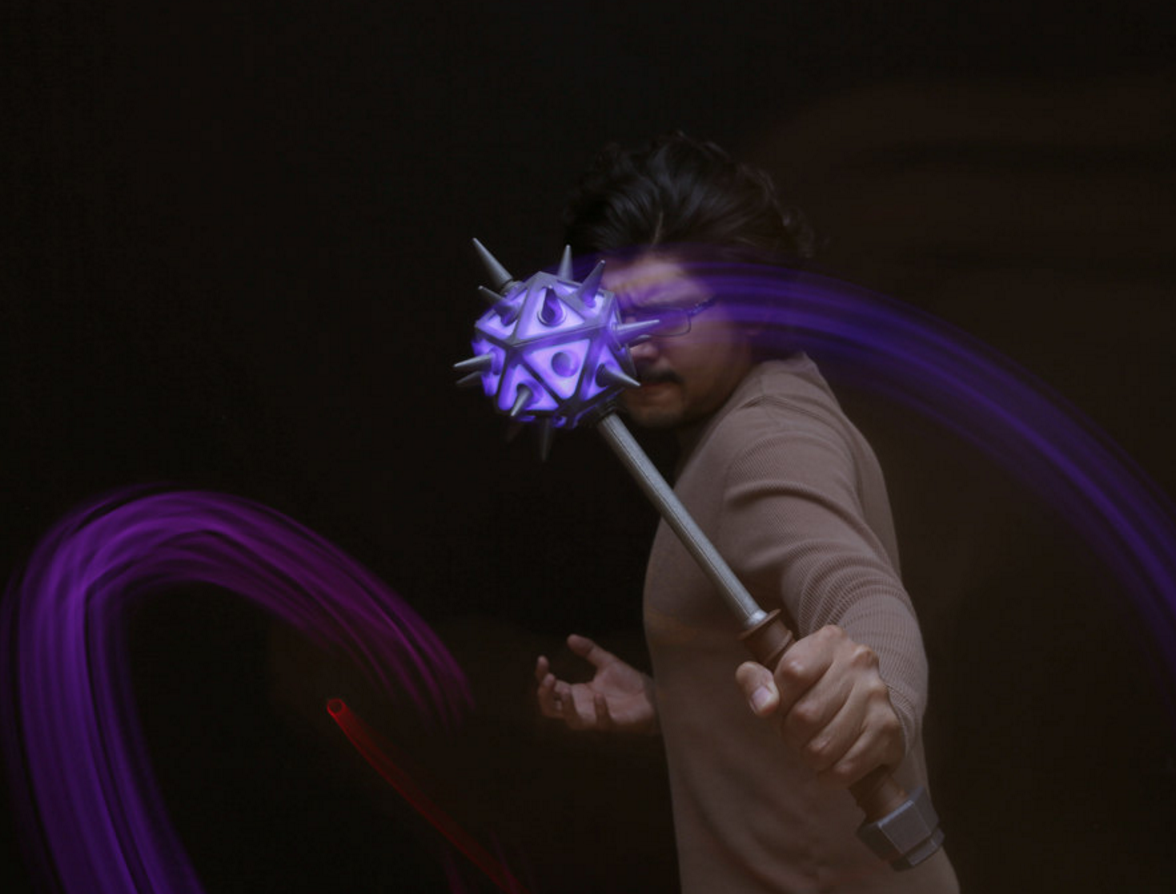 Inverted Mace 👽 Glowing Icosahedron Mace with Spikes・Free STL File for ・Cults