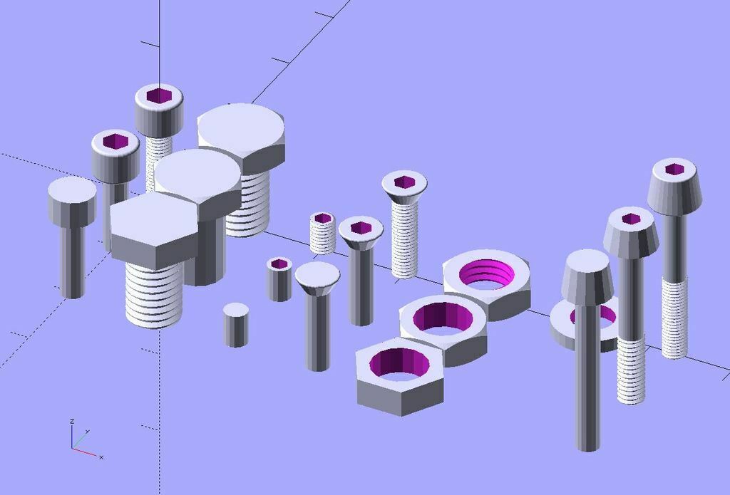Free 3D file Nuts and Bolts v1.95 OpenSCAD library 🔩 ・3D printable