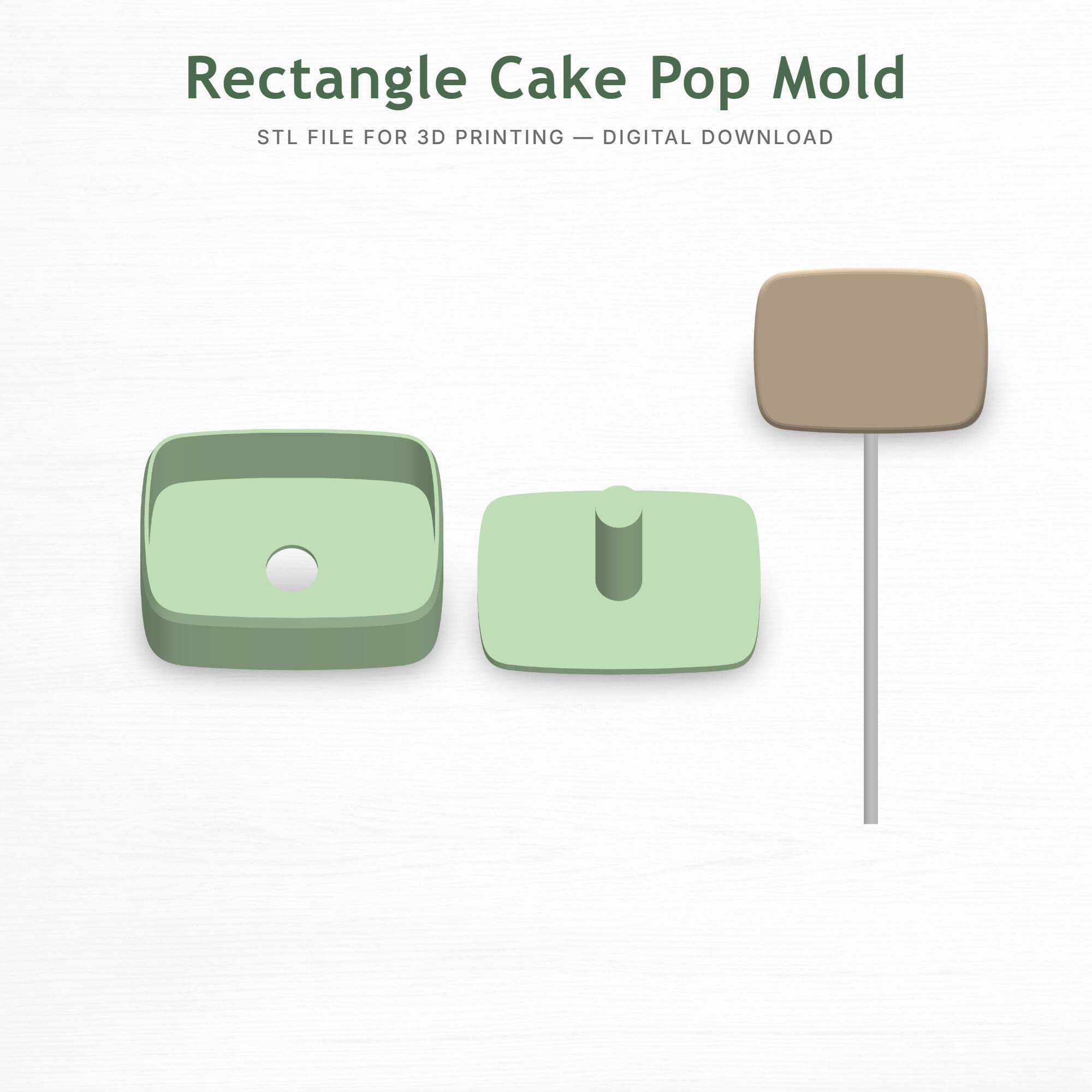 Rectangular Cake Pops 🍰 Shape Rectangle Cake Pop Mold・ 3D File for 3D printing・Cults