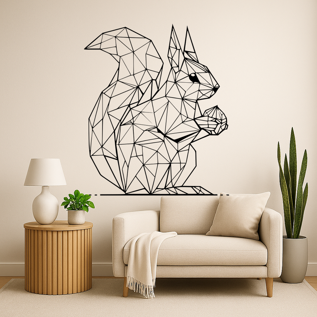 Geometric Squirrel 🎨 Geometric Squirrel - Wall Art Multicolor・ 3D File for 3D printing・Cults