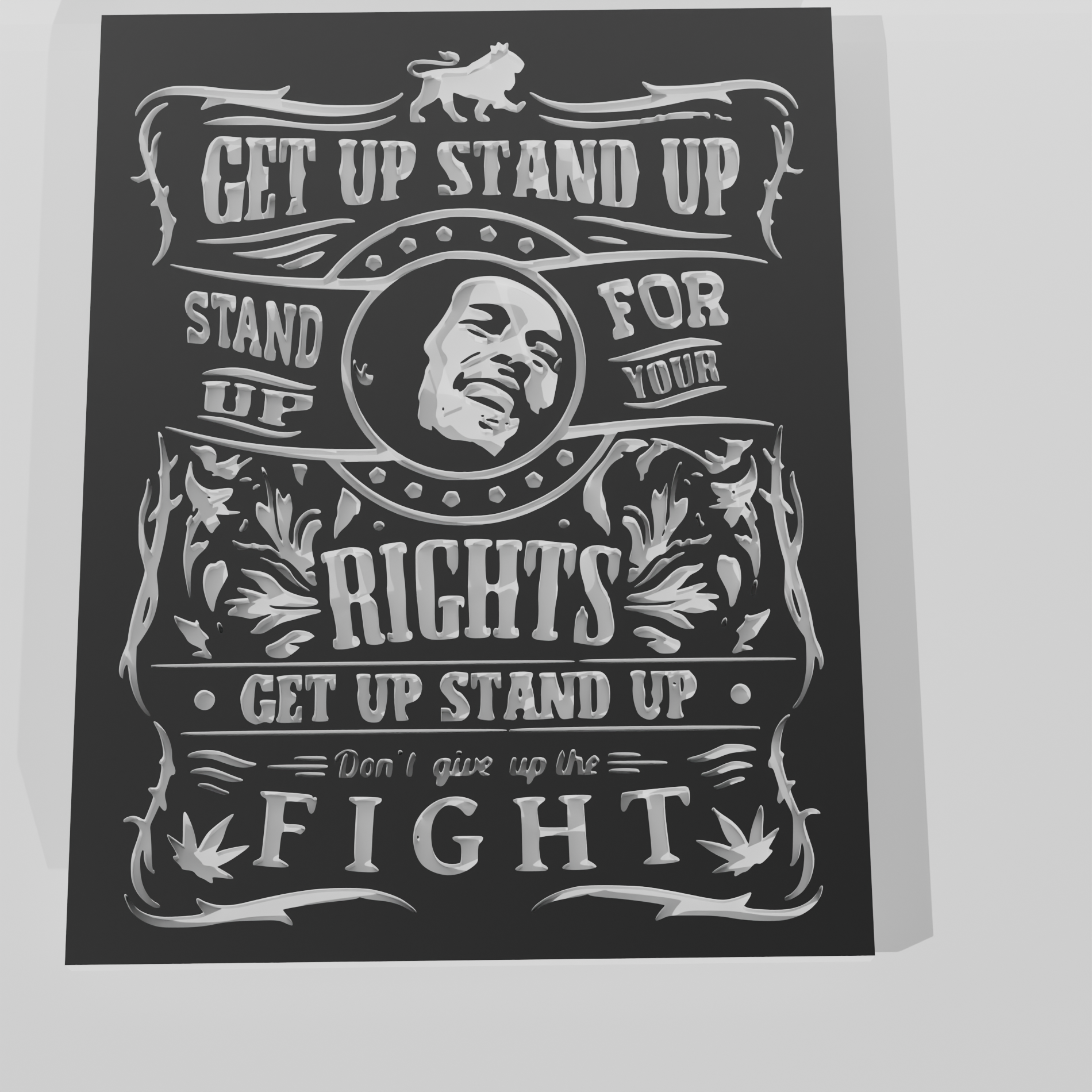 🎨 鲍勃-马利粉丝艺术装饰- 墙面艺术Onecolor・文件用于3D 三维打印・Cults, image size:1900x1900