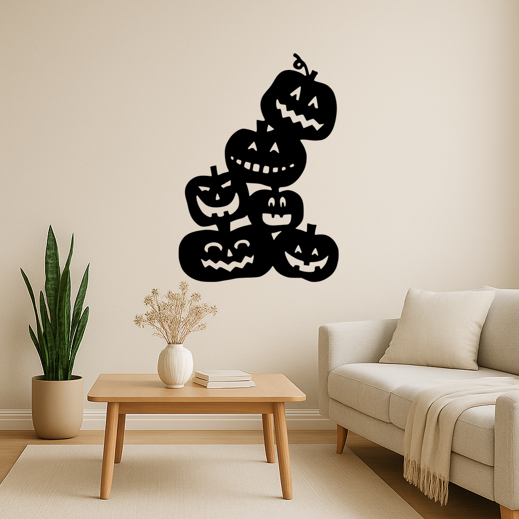 🎃 Stacked Jack O Lanterns Halloween - Wall Art Onecolor・ 3D File for 3D ...