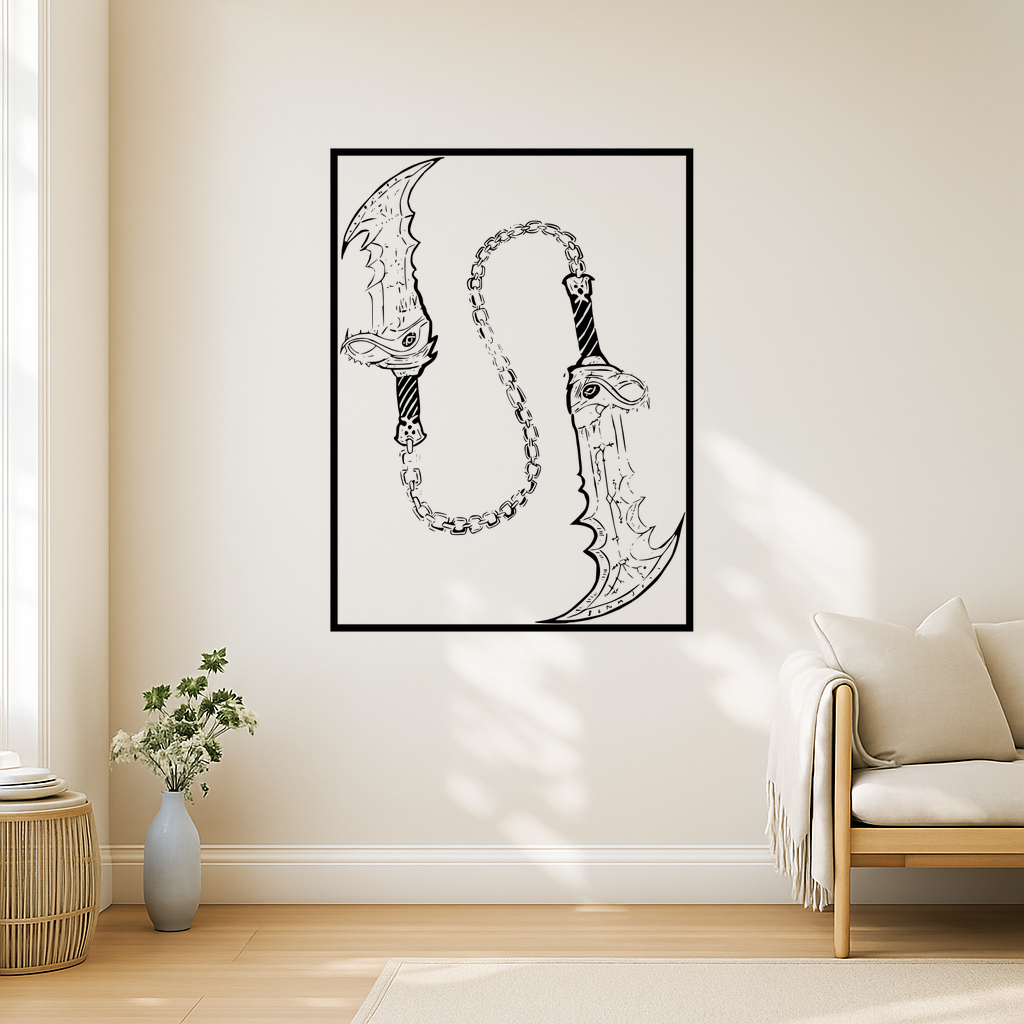 Zeus Sign Language 🎨 God of War's Kratos God Of Wars Kratos Gauntlets Of Zeus Wall Art ...