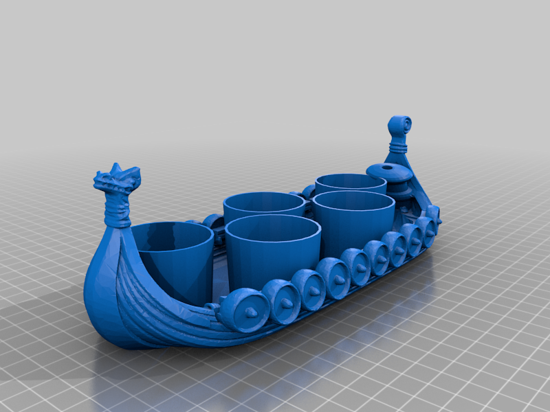 🚢 Viking Ship Shot Glass Holder・Free 3D File for ・Cults