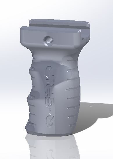 🤏 Q-Grip foregrip for small toy guns・Free 3D File for ・Cults