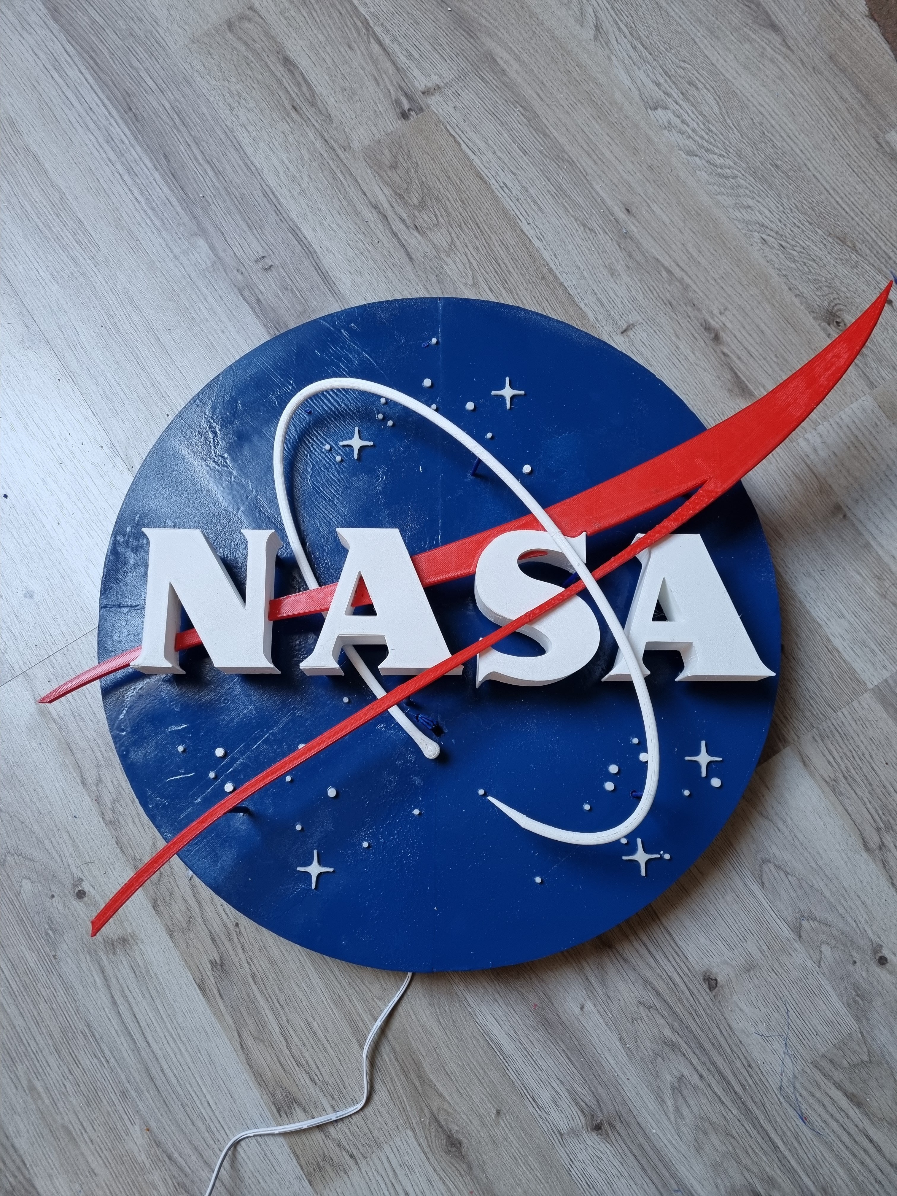 Inside Nasa Sign 3D print 3D NASA Insignia / Logo / Sign / - Lamp・Cults