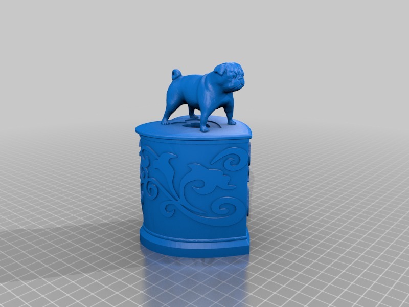 🐶 Pug Box・Free 3D File for ・Cults