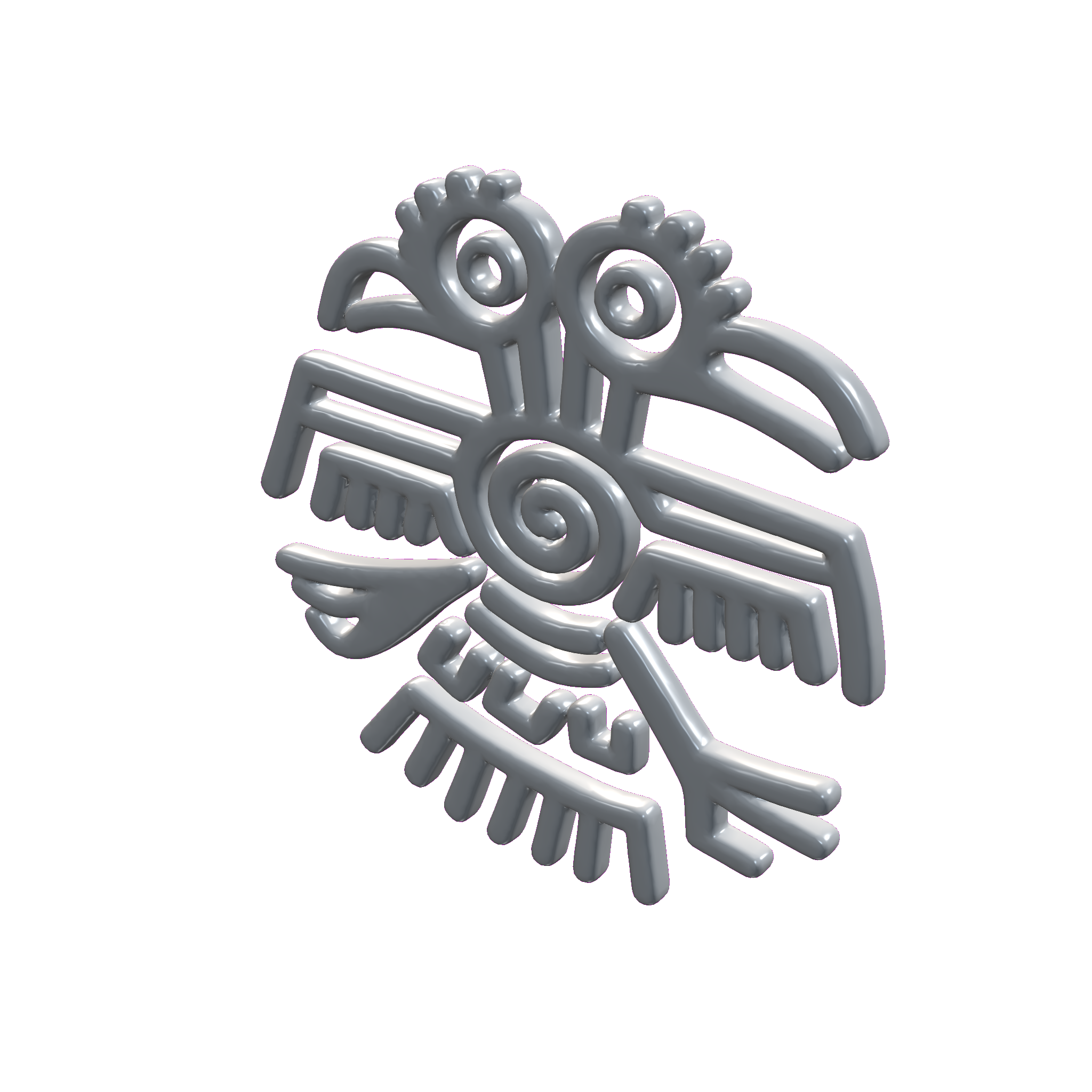 🐦 Aztec Double-Headed Bird Quetzal Relief STL 3D CNC Wall Art