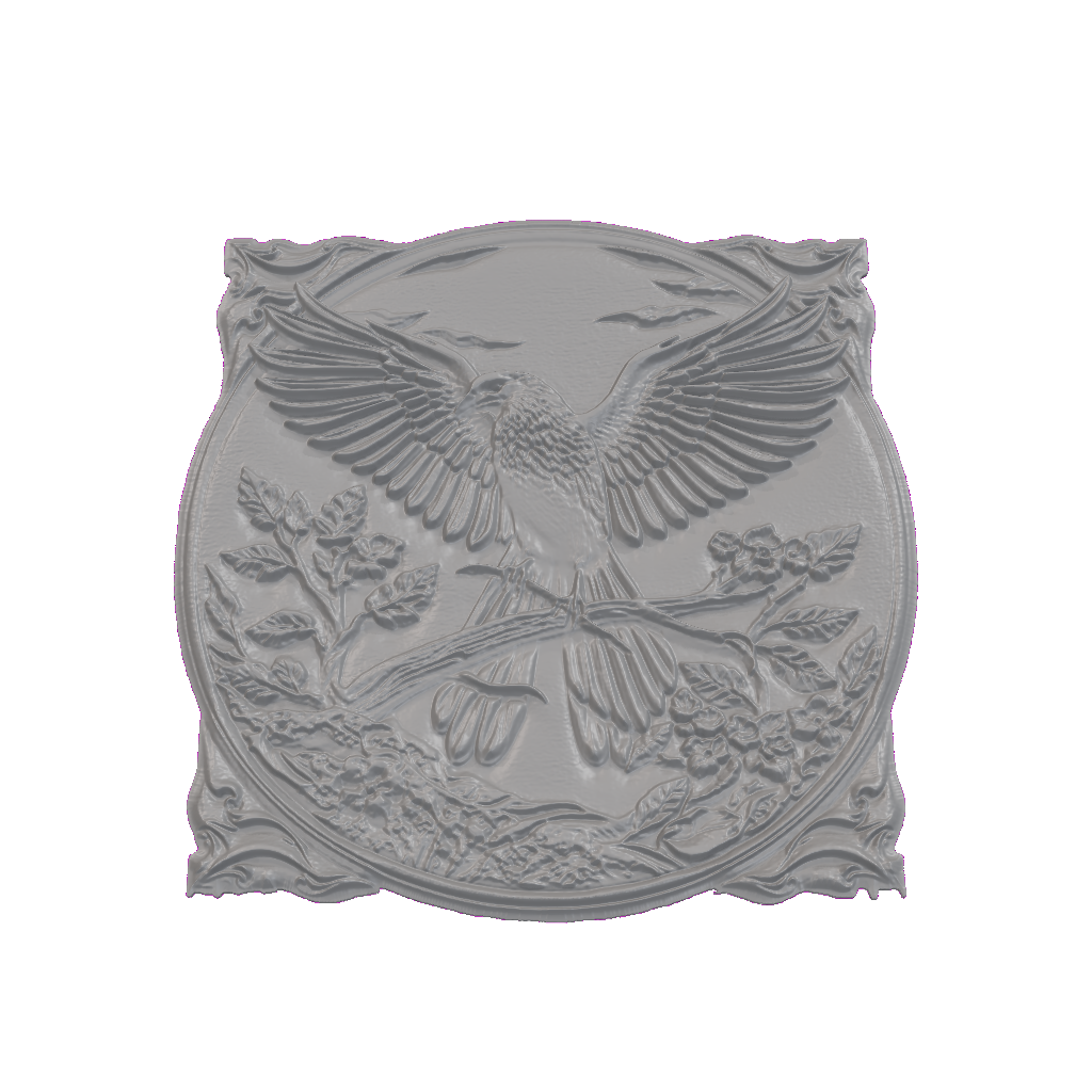9J0vczE.png Eagle Wings Spread Perched Wall Panel STL