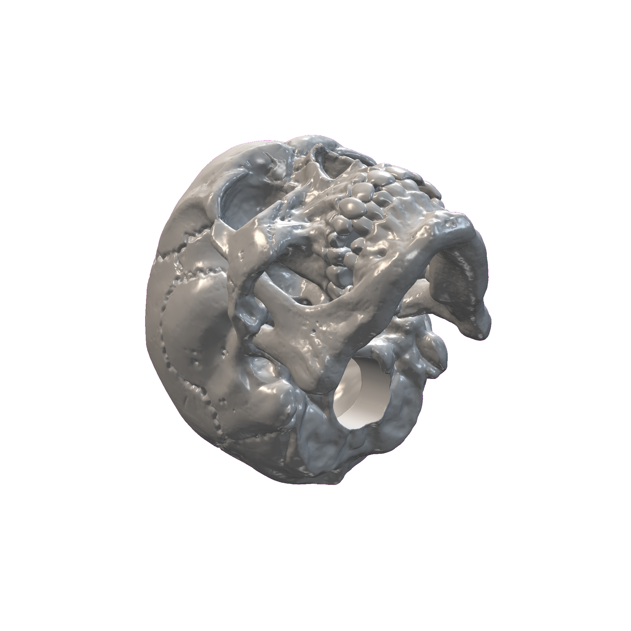 💀 Eroded Organic Crumbling Worn Skull Ring Hollow Sculpture 3D STL CNC ...