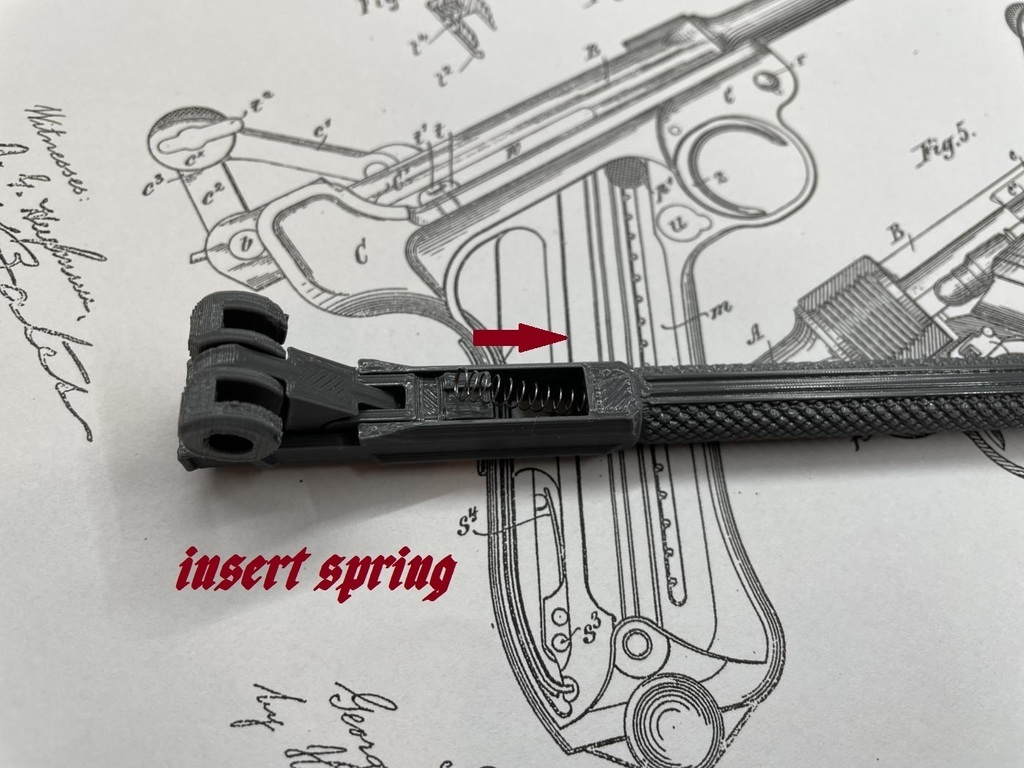 Free STL file Luger pen (print in place) 🖊️ ・Object to download and to ...