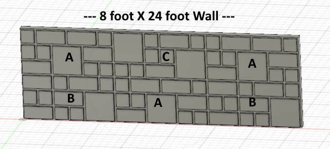 Free 3D file N Scale - 8 foot high stone walls in three different ...
