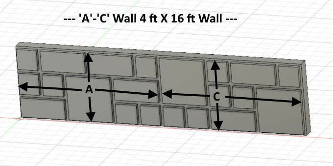 Free 3D file N Scale - Basic 4' X 8' Stone wall sections to be used in ...