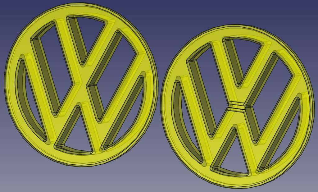 Бесплатный 3D файл Логотип VW на передней решетке 👽・Дизайн для загрузки ...