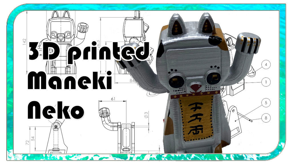 🐱 Working 3D Printed Maneki Neko・Free STL File for ・Cults