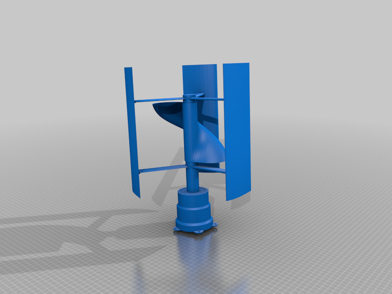 🌬️ Fully 3D printed Wind turbine - Small scale vawt・Free 3D File for ・Cults
