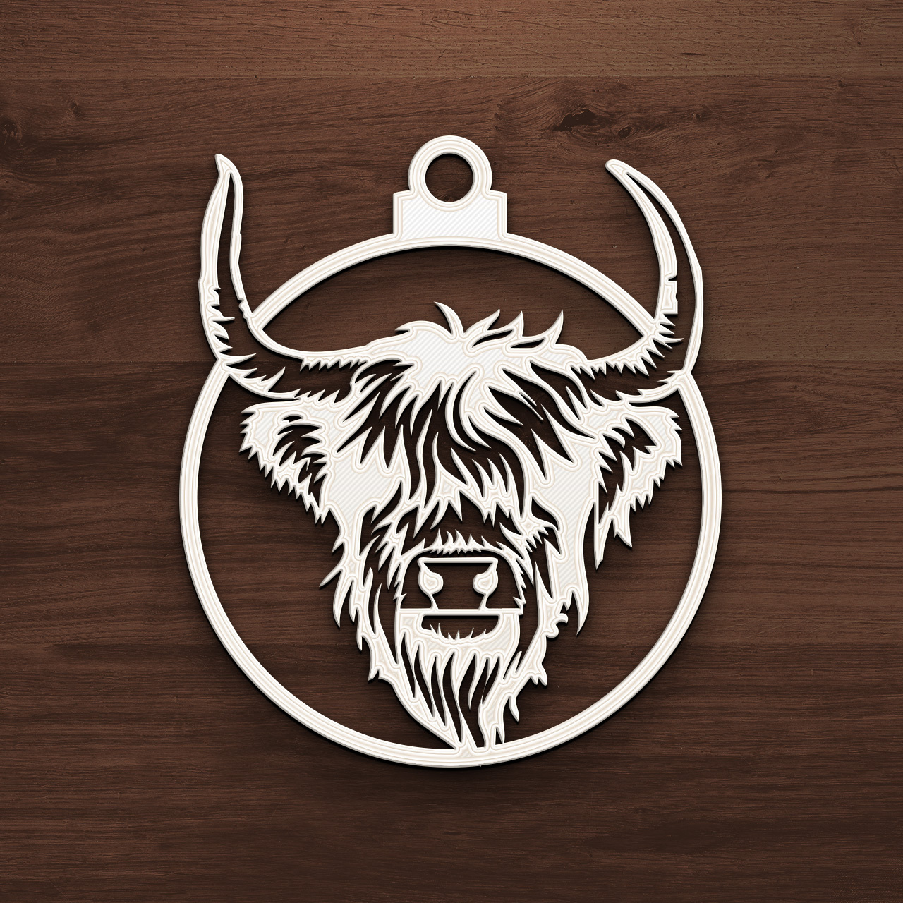 🐄 高地牛圣诞饰品- 乡村野生动物装饰品・文件用于3D 三维打印・Cults, image size:1280x1280