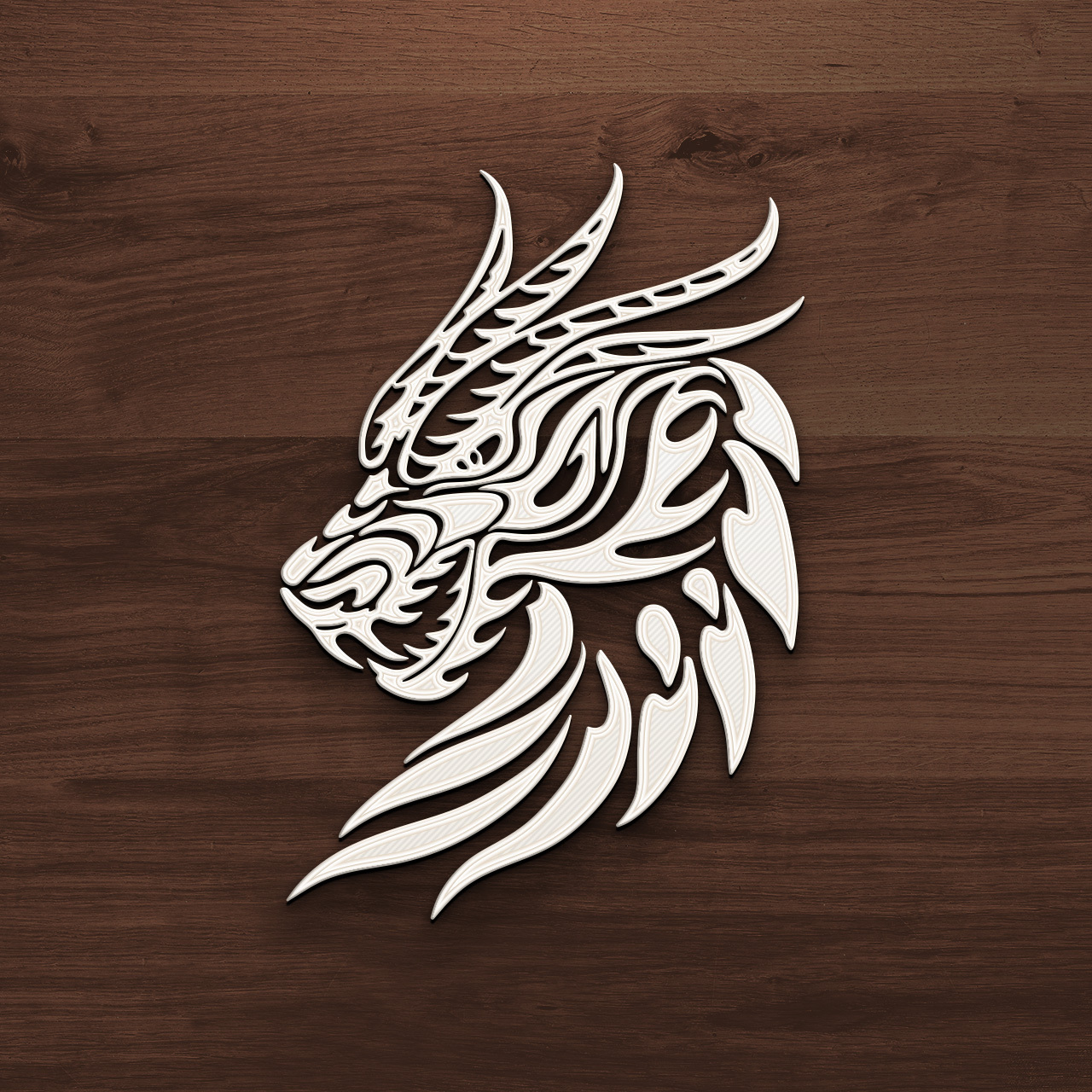 🐉 部落龙头挂画- 风格化奇幻装饰・文件用于3D 三维打印・Cults, image size:1280x1280