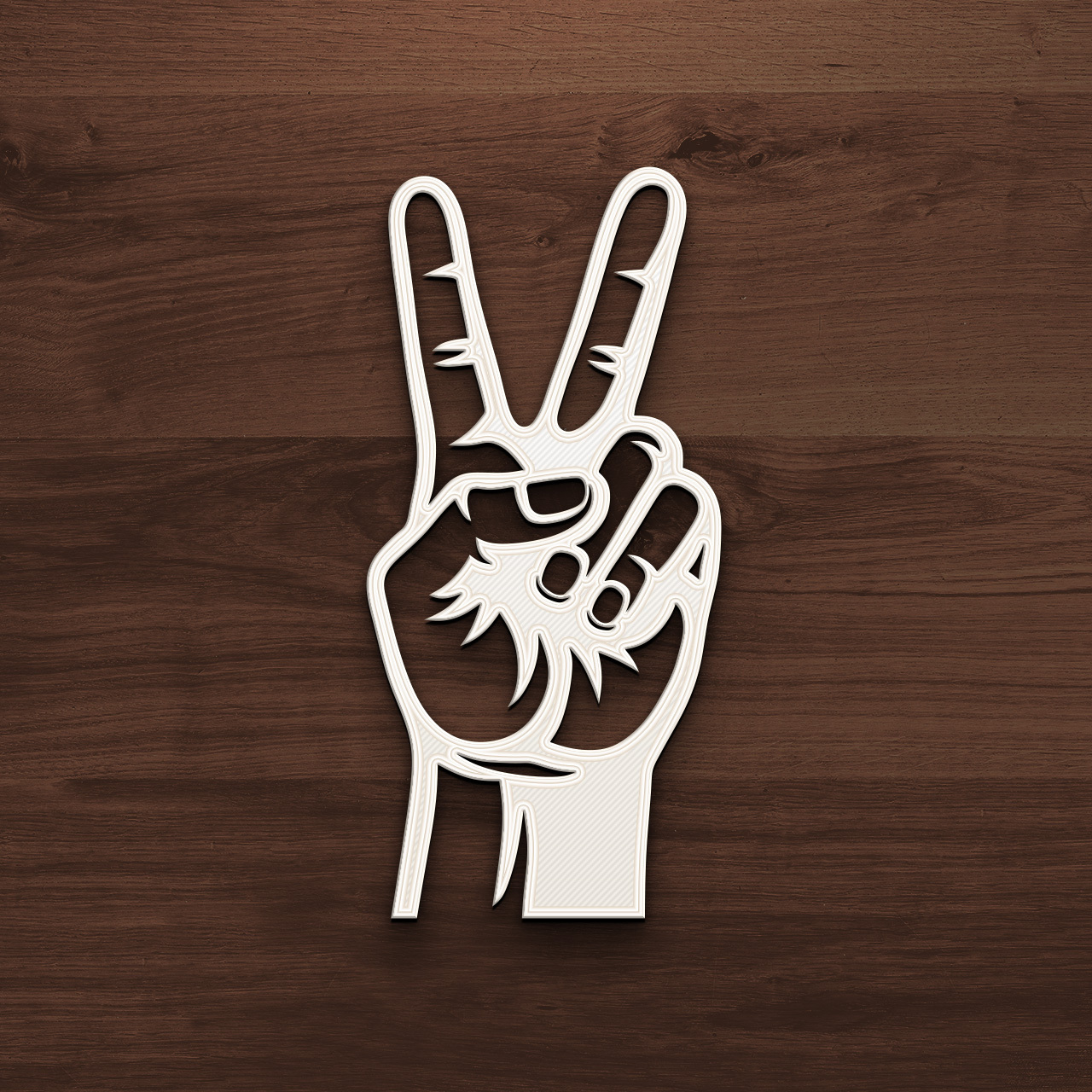 ☮️ Peace Hand Gesture Wandkunst \u0026 Dekoration・ 3D Datei für 3D-Druck・Cults, image size:1280x1280