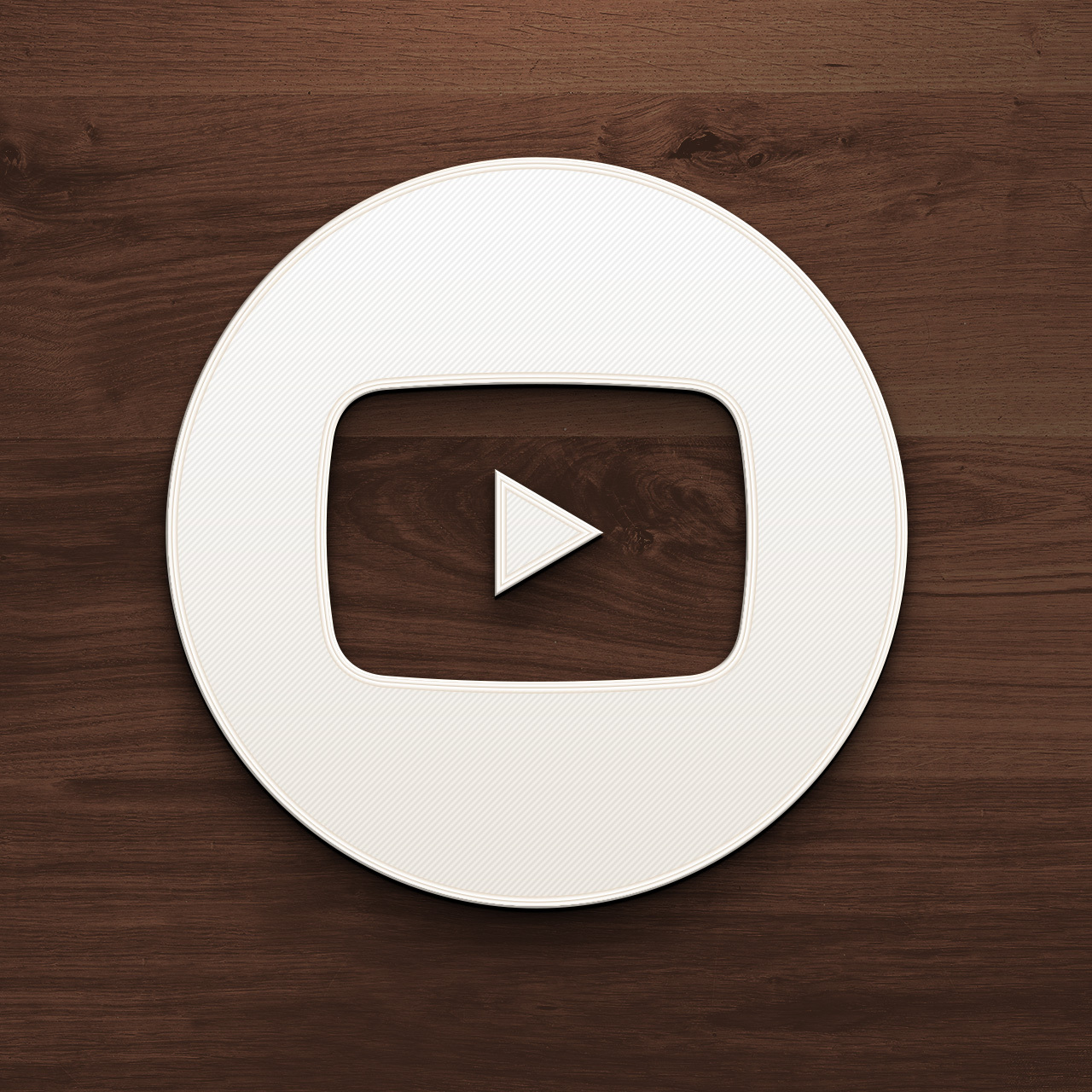 🎨 YouTube 徽标3D 壁画- 社交媒体图标装饰・文件用于3D 三维打印・Cults, image size:1280x1280