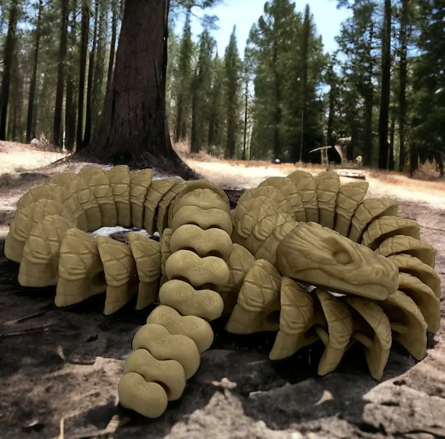 🐍 ARTICULATED RATTLE SNAKE!!! PRINT IN PLACE!・Free STL