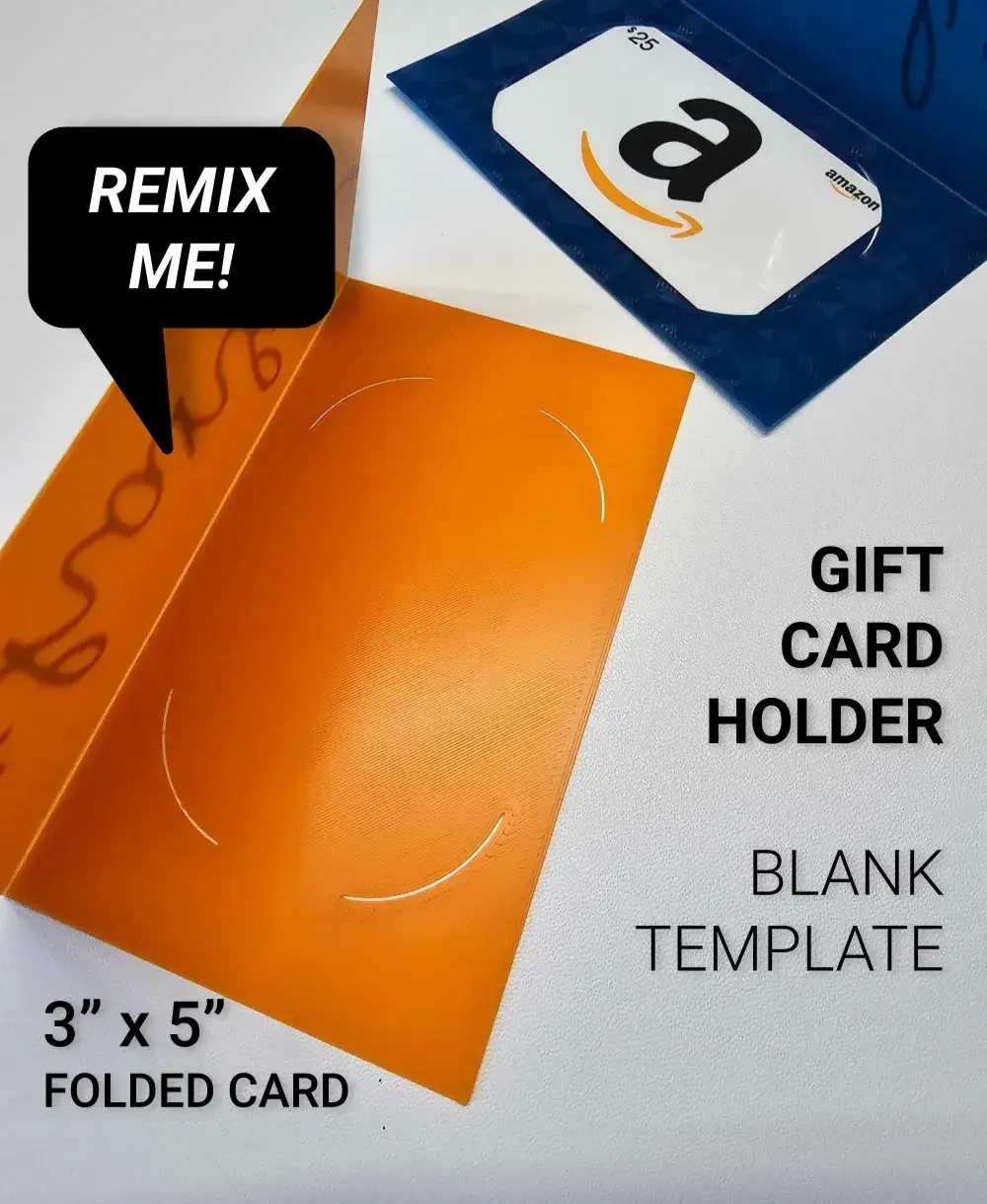 🎁 Blank Gift Card Holder Folded 3\, image size:1000x1220