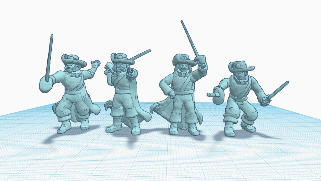Free 3D file Heroscape: The 4 Musketeers 🎲 ・Design to download and 3D ...