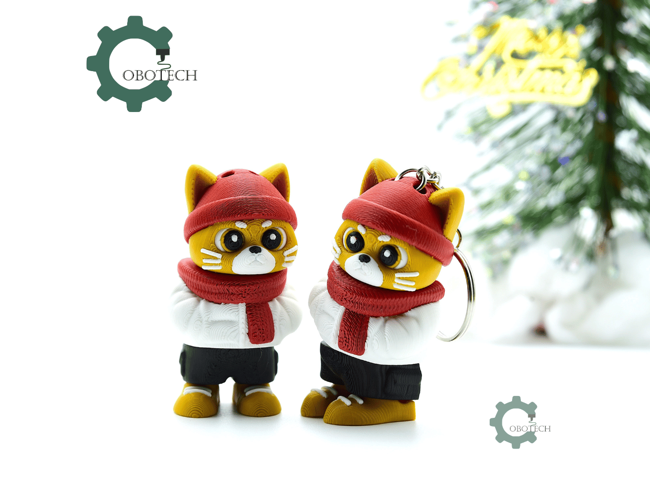 🐱 Cobotech Winter Cozy Cat Articulated Keychain - Cute Backpack ...