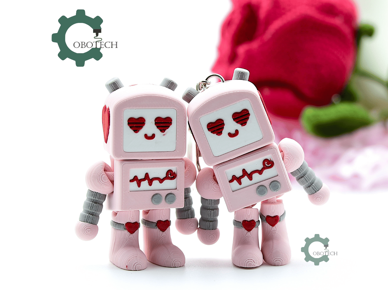 Machine Love Keychain ️🔥 Cobotech Valentine Love Robot Articulated Keychain - Cute Backpack ...