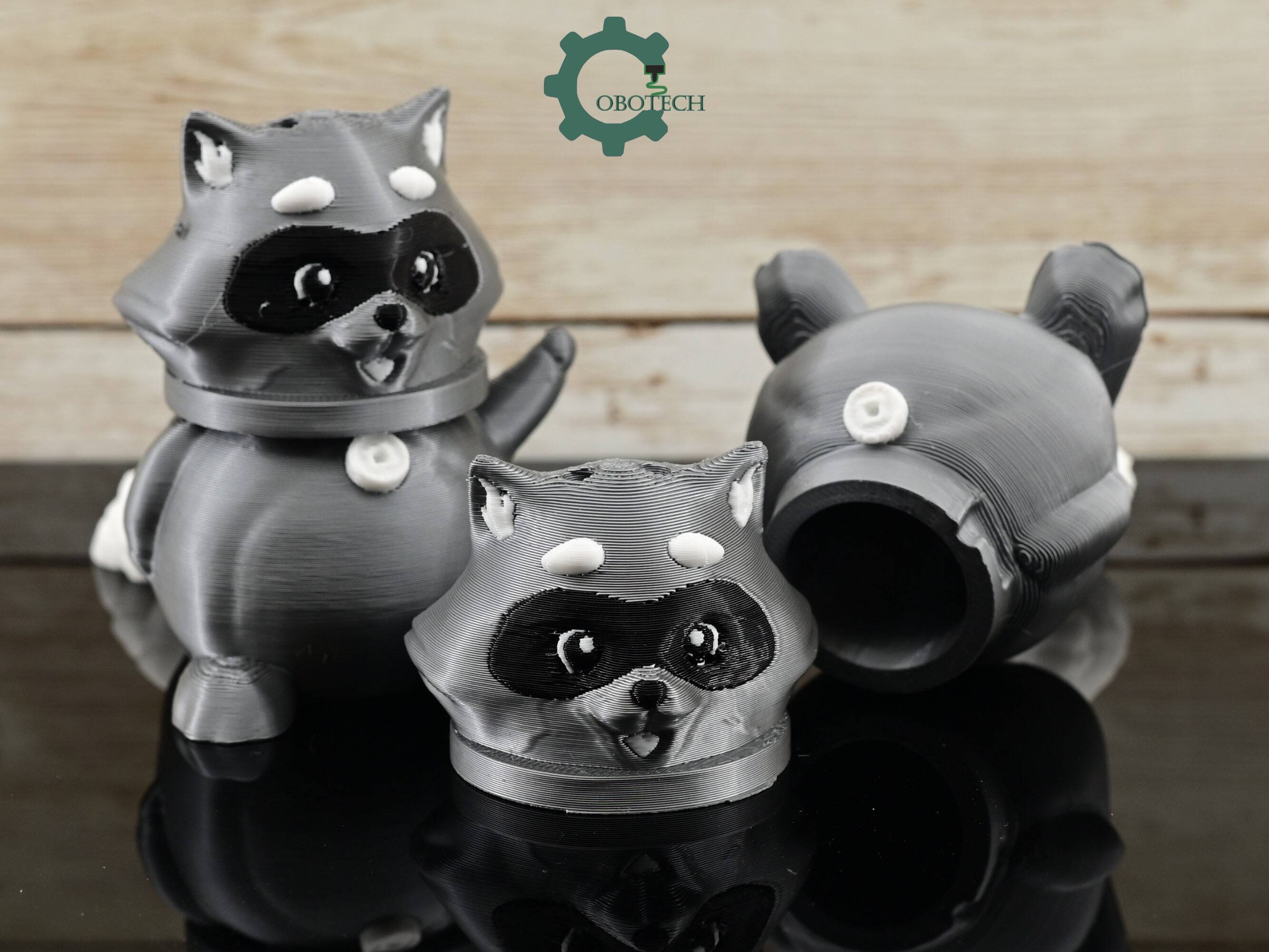 Pvc Raccoon Keychain 3D file Articulated Raccoon Storage Keychain by Cobotech, Raccoon ...