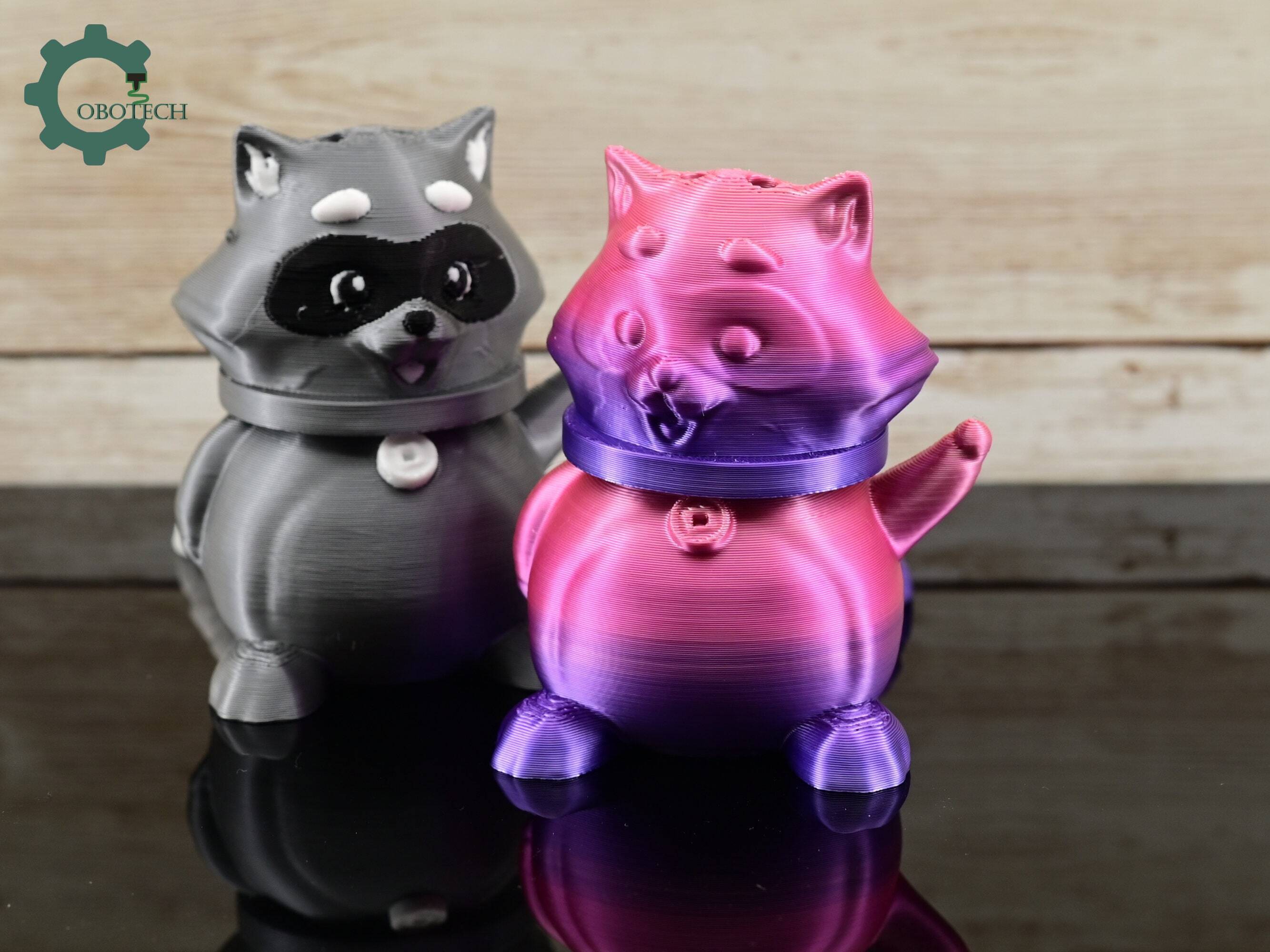 Pvc Raccoon Keychain 3D file Articulated Raccoon Storage Keychain by Cobotech, Raccoon ...