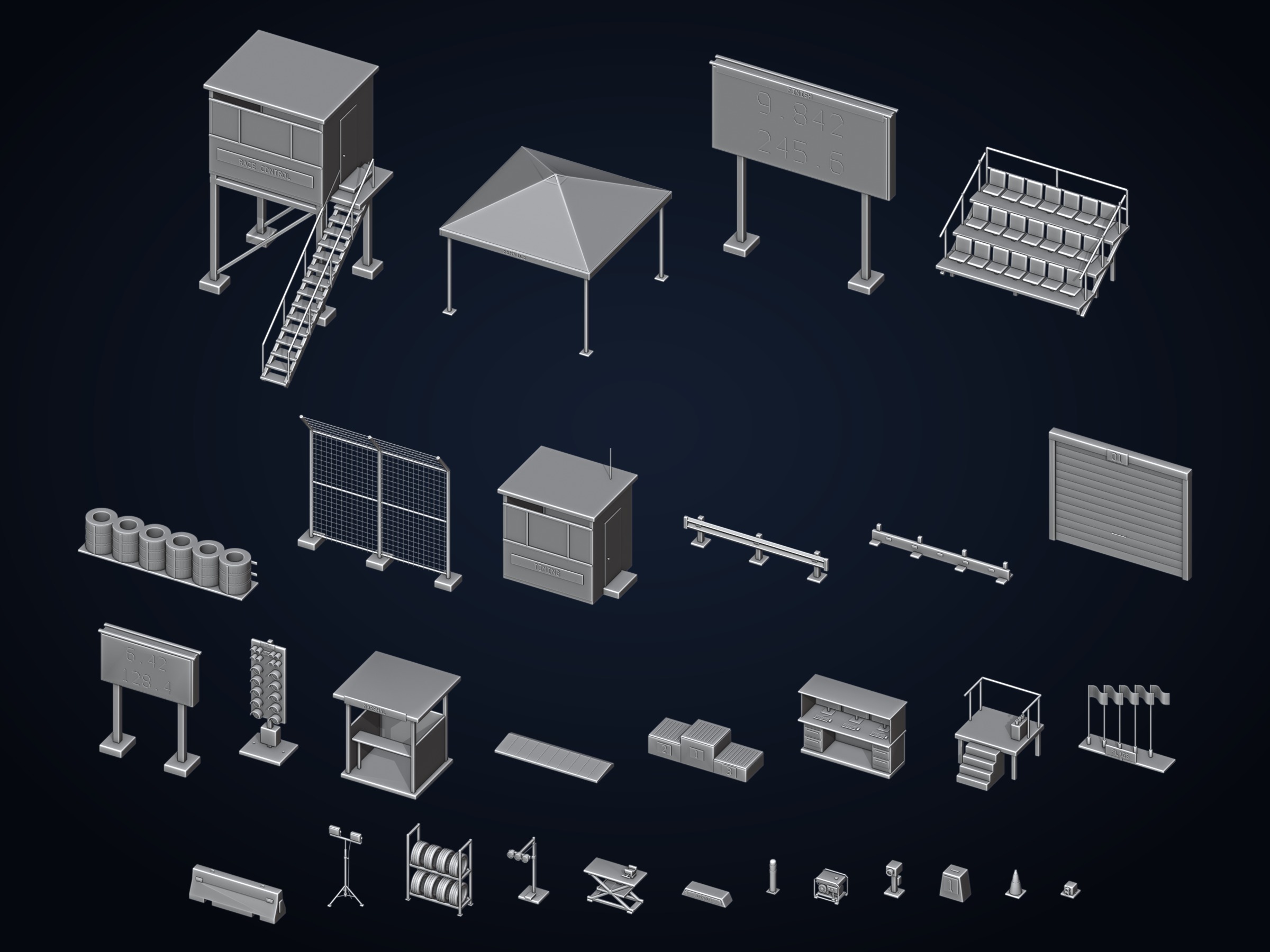 🏎️ Race Track & Drag Strip - 30 3D Printable Scale Models | 1:18, 1:24 ...