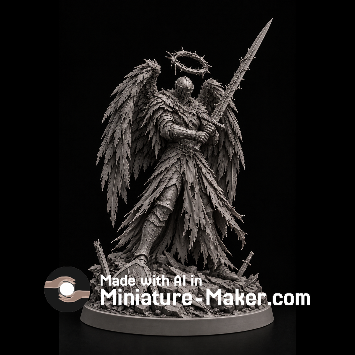 👼 Fallen Angel 3D Printable DnD Miniature | Miniature-Maker.・Free 3D ...