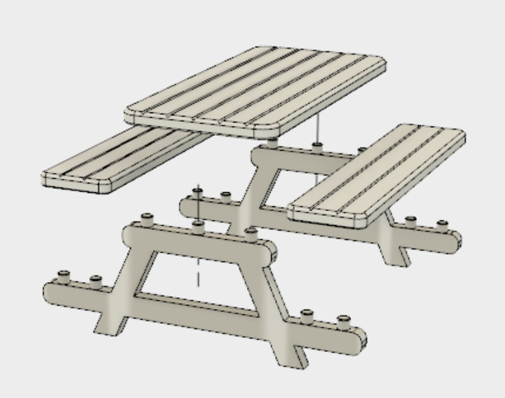 Free 3D file Picnic Table 🪑 ・3D printing design to download・Cults