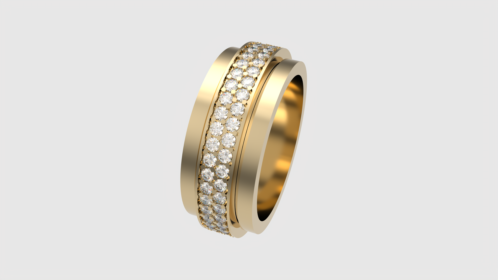 3D file Rotating Center Ring with Sparkling Accents 3D print 💍 ・3D ...