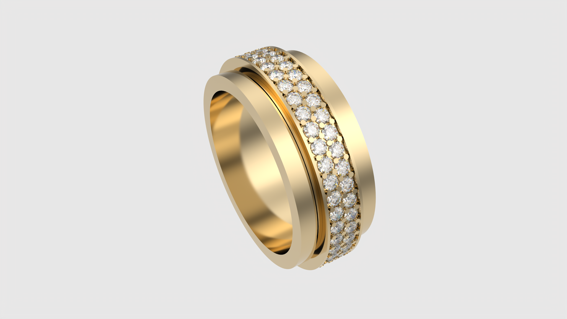 3D file Rotating Center Ring with Sparkling Accents 3D print 💍 ・3D ...