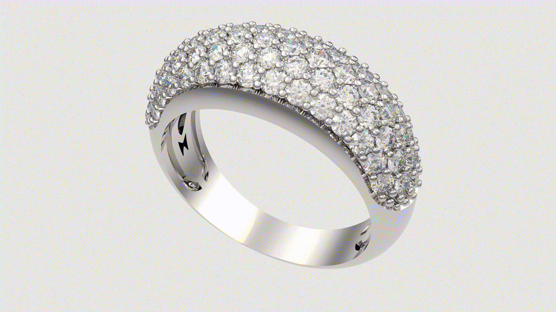 Ring Rasterized 3D file Luxurious Pave Set Wide Band Ring 3D print 💍 ・3D printable ...