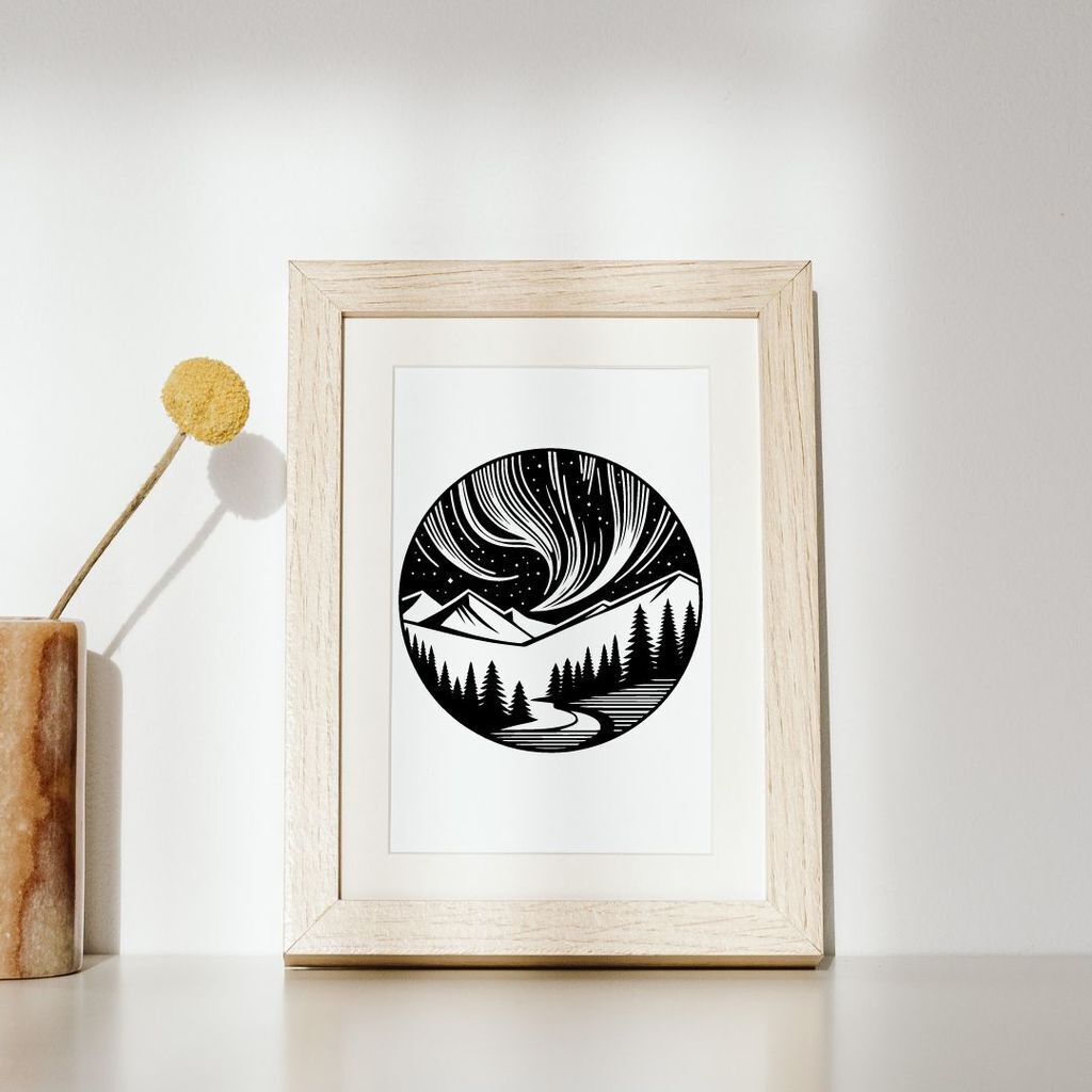 🎨 北极光/ Polární záře 壁饰或桌饰・文件用于免费3D ・Cults, image size:1024x1024