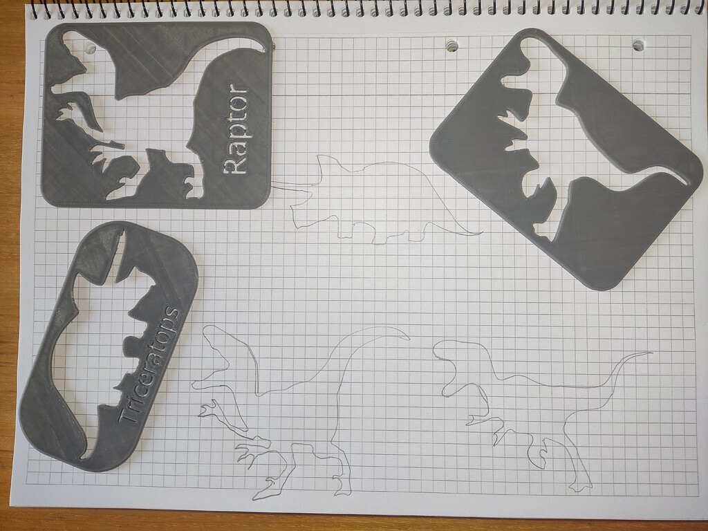 Free STL file Dino stencil 🦖 ・3D print model to download・Cults