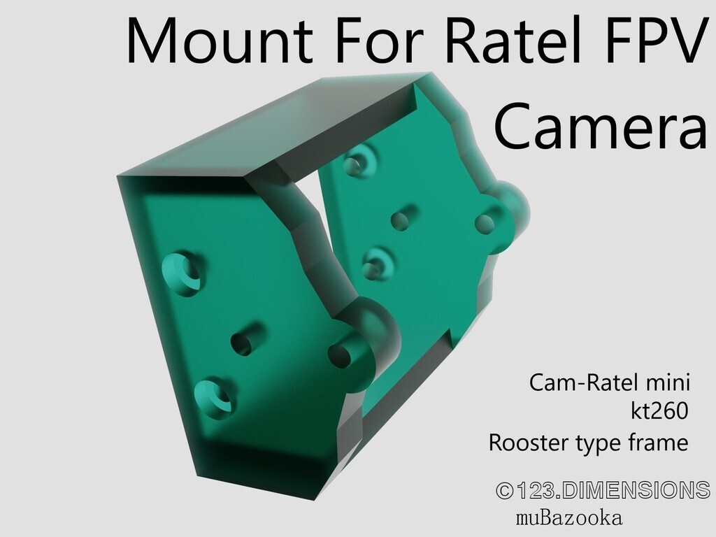 Free 3D file Ratel mini fpv cam mount (22x22mm) 🚁 ・Object to download ...