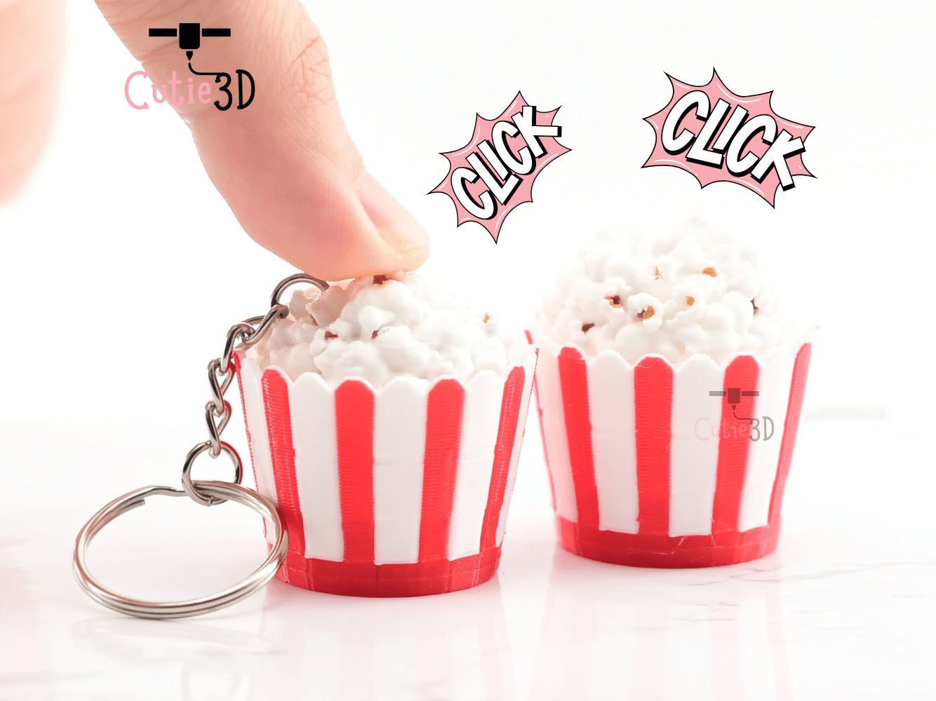 Bucket Clicker 👌 Cutie3D Twisty Keycap Fidget Clicker Popcorn Bucket Keychain ...