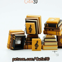 📚 Cutie3D Playful Stacked Books Set of Clicker Keychains - Cute ...